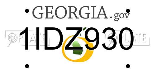 1IDZ930 Georgia License Plate