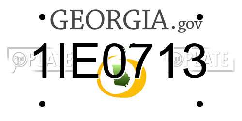 1IE0713 Georgia License Plate