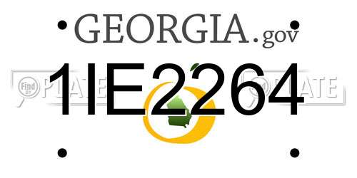 1IE2264 Georgia License Plate
