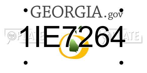 1IE7264 Georgia License Plate