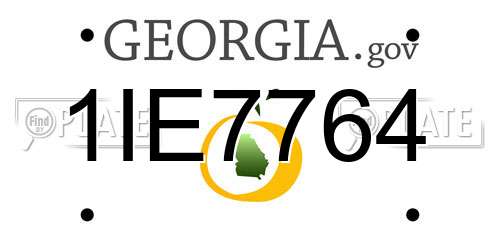 1IE7764 Georgia License Plate