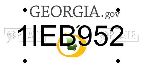 1IEB952 Georgia License Plate