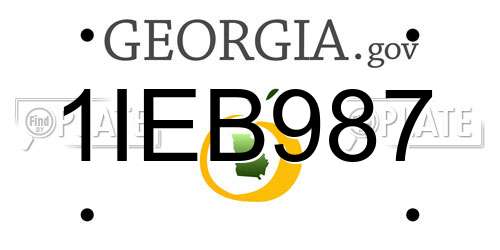 1IEB987 Georgia License Plate