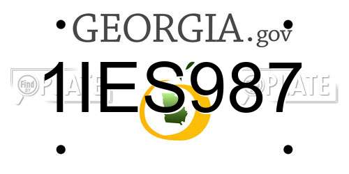 1IES987 Georgia License Plate
