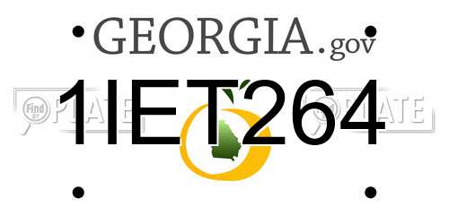 1IET264 Georgia License Plate