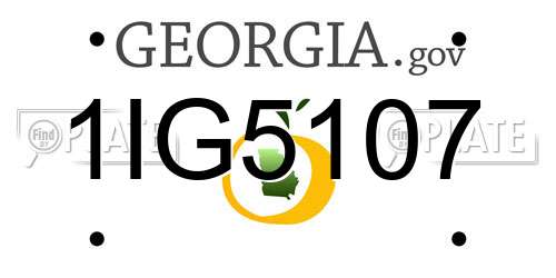 1IG5107 Georgia License Plate
