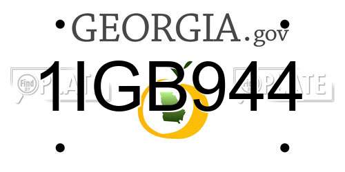 1IGB944 Georgia License Plate