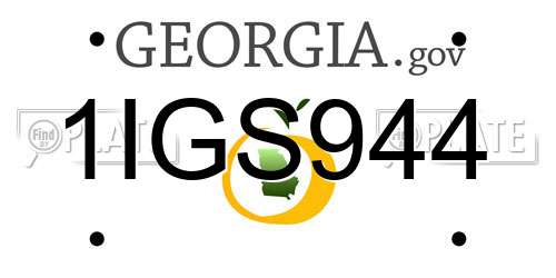 1IGS944 Georgia License Plate