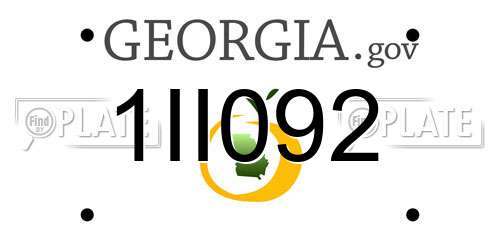 1II092 Georgia License Plate