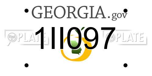1II097 Georgia License Plate