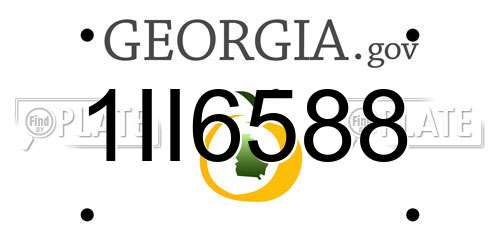 1II6588 Georgia License Plate