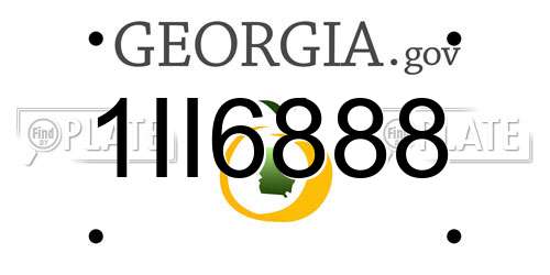 1II6888 Georgia License Plate