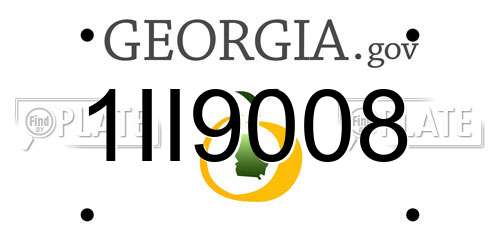 1II9008 Georgia License Plate