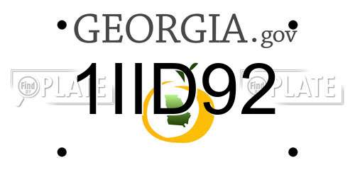 1IID92 Georgia License Plate