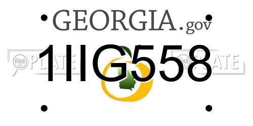 1IIG558 Georgia License Plate