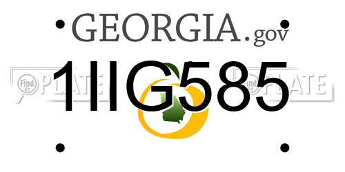 1IIG585 Georgia License Plate