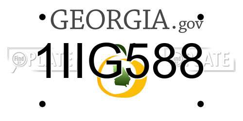 1IIG588 Georgia License Plate