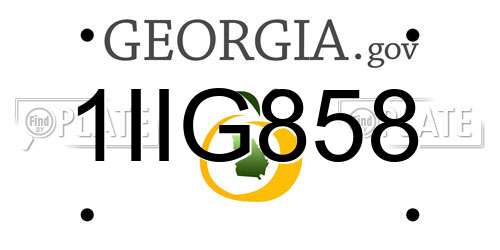 1IIG858 Georgia License Plate