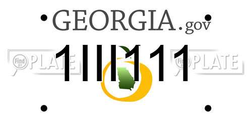 1III111 Georgia License Plate