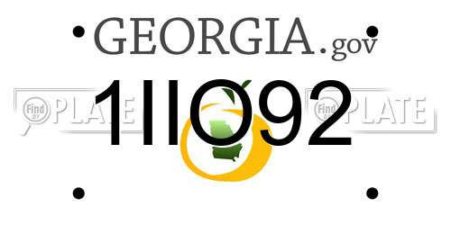 1IIO92 Georgia License Plate
