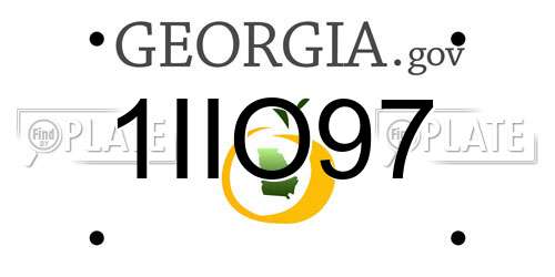 1IIO97 Georgia License Plate