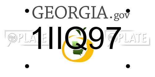 1IIQ97 Georgia License Plate