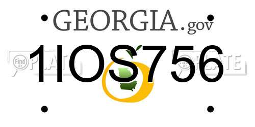 1IOS756 Georgia License Plate