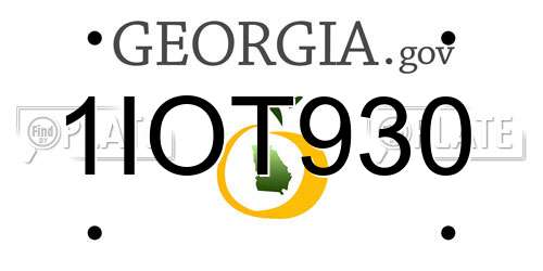 1IOT930 Georgia License Plate