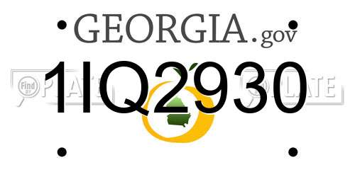 1IQ2930 Georgia License Plate