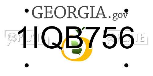 1IQB756 Georgia License Plate