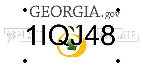 1IQJ48 Georgia License Plate