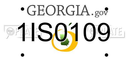 1IS0109 Georgia License Plate