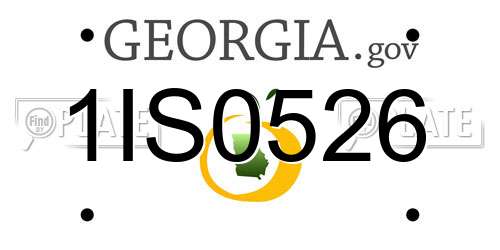 1IS0526 Georgia License Plate