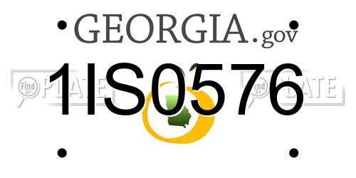 1IS0576 Georgia License Plate
