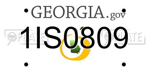1IS0809 Georgia License Plate