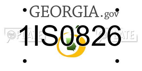 1IS0826 Georgia License Plate