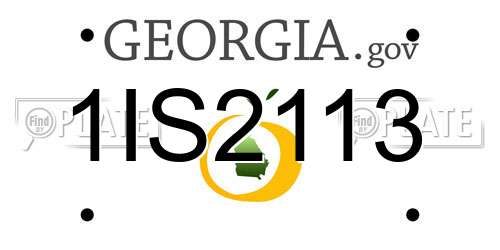 1IS2113 Georgia License Plate
