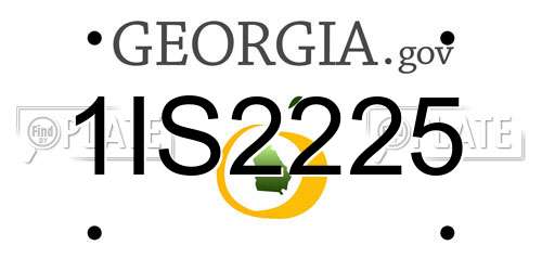 1IS2225 Georgia License Plate
