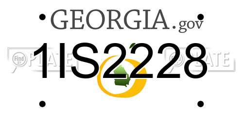 1IS2228 Georgia License Plate