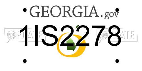 1IS2278 Georgia License Plate