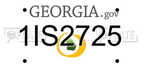 1IS2725 Georgia License Plate