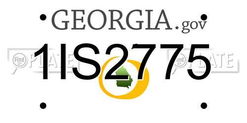 1IS2775 Georgia License Plate
