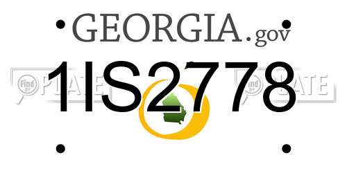 1IS2778 Georgia License Plate
