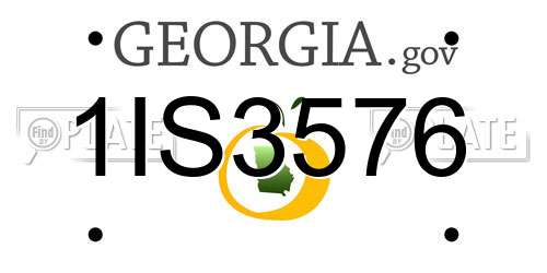 1IS3576 Georgia License Plate