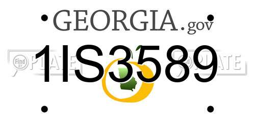 1IS3589 Georgia License Plate