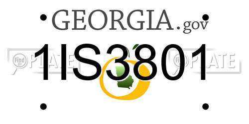 1IS3801 Georgia License Plate