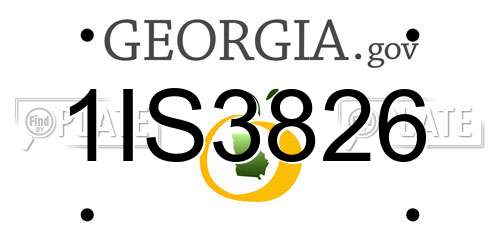 1IS3826 Georgia License Plate