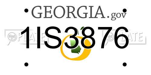 1IS3876 Georgia License Plate