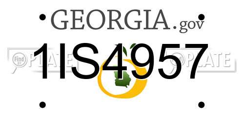 1IS4957 Georgia License Plate