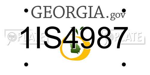 1IS4987 Georgia License Plate